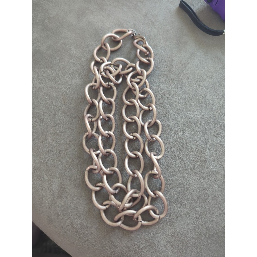 Rose Gold Toned Chunky Chain Link‎ Necklace - 40 Inches Long